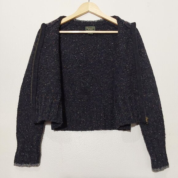 Abercrombie & Fitch Wool-Blend Cropped Zip Cardigan Y2K - Excellent Cond - Small - Picture 7 of 10